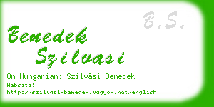 benedek szilvasi business card