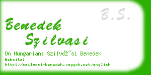 benedek szilvasi business card